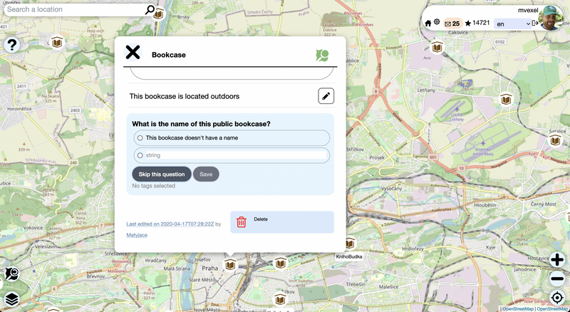 Screenshot of the MapComplete application